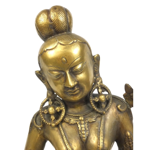 2140 - Large Chino-Tibetan bronze Buddha seated in the lotus position, 53cm high