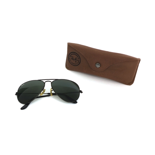 2372 - Pair of Bausch & Lomb Ray-ban aviator sunglasses, accompanied with receipt, 14cm wide