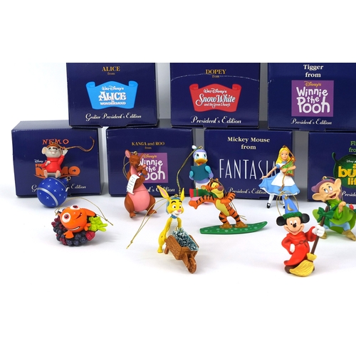 2358 - Seventeen boxed Disney President edition polyresin decorations including Finding Nemo, Winnie the Po... 