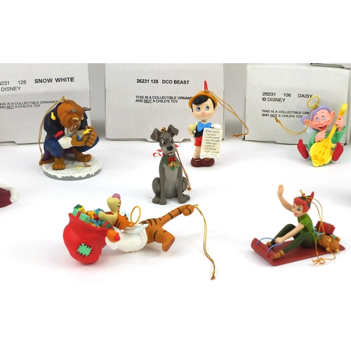 2357 - Fifteen boxed Disney President edition polyresin decorations including Beauty and the Beast, Peter P... 