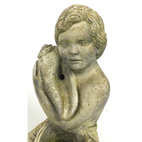 98 - Stoneware garden figure water feature, approximately 52cm high