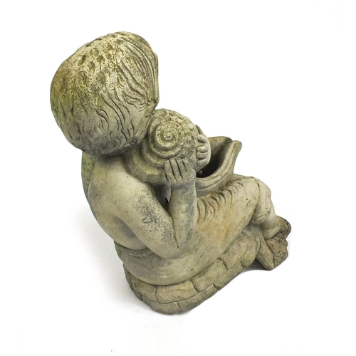 98 - Stoneware garden figure water feature, approximately 52cm high