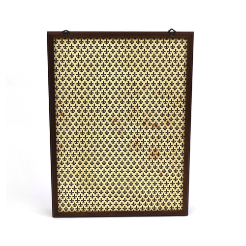 101 - Silver cornered wall hanging display case with glazed door and three glass shelves, the silver corne... 