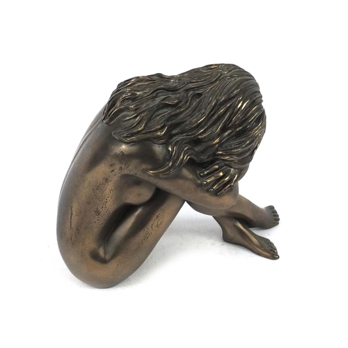 110A - Bronze style figure of a nude female, 14cm high