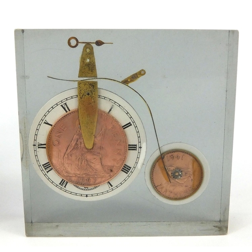 160 - Watch part Perspex Big Ben clock designed by Hugh McWhirter, and one other, the larger 45cm high