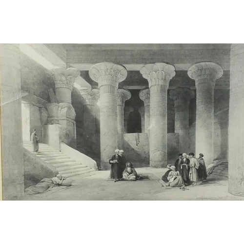 2394 - Set of four David Roberts prints of Egyptian views, each contemporary mounted and framed, 49cm x 32c... 