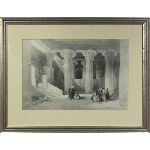 2394 - Set of four David Roberts prints of Egyptian views, each contemporary mounted and framed, 49cm x 32c... 