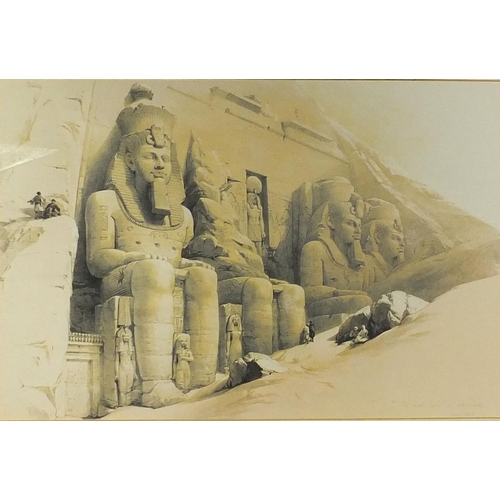 2394 - Set of four David Roberts prints of Egyptian views, each contemporary mounted and framed, 49cm x 32c... 