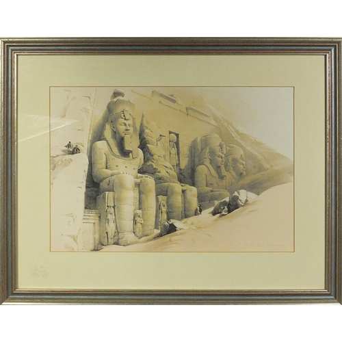 2394 - Set of four David Roberts prints of Egyptian views, each contemporary mounted and framed, 49cm x 32c... 