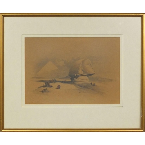 2395 - Pair of David Roberts coloured prints of Egyptian views, each mounted and framed, 33cm x 23cm exclud... 