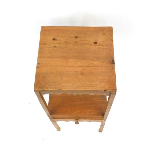 19 - Pine wash stand with centre drawer, 77cm high
