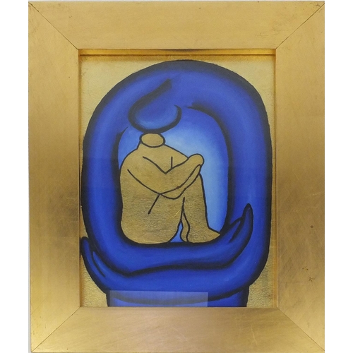 26 - M.A. Petrone gold leaf and gouache picture titled 'Aram Cara', 33cm x 24cm excluding the gilt frame