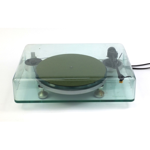 2292 - Vintage Michell Syncro turntable, 15.5cm high x 46cm wide x 34cm deep