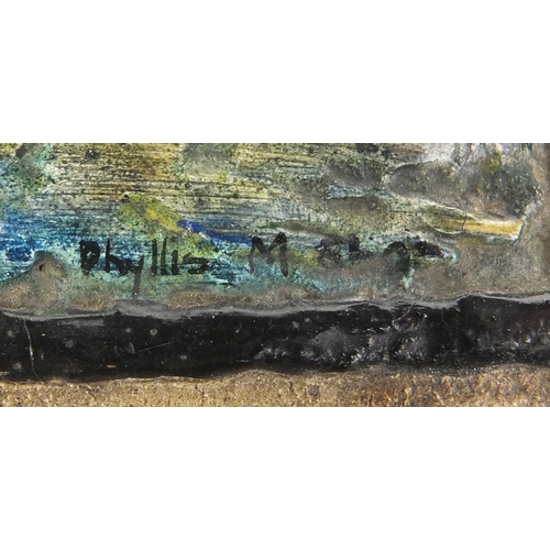 149 - Oak framed paper Mache plaque of Henry II war ship, bearing a signature Phyllis? 44cm x 38cm excludi... 