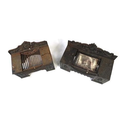 88 - Two Victorian cast iron fire grates, the larger 73cm long