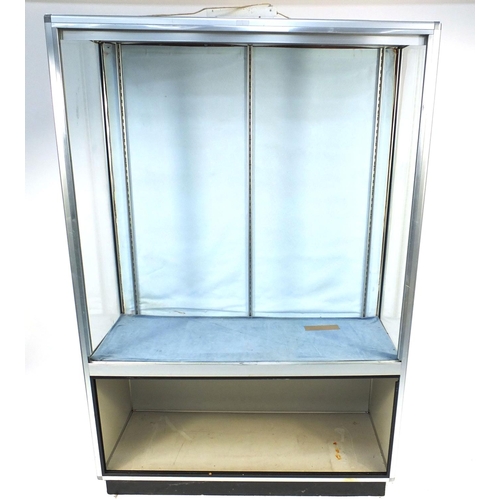 96 - Aluminium framed display cabinet, 180cm high x 120cm wide x 45cm deep