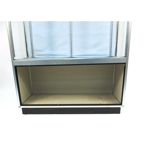 96 - Aluminium framed display cabinet, 180cm high x 120cm wide x 45cm deep