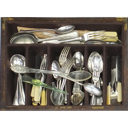 144 - Three canteens of stainless steel and silver plated cutlery including Elkington, Mappin & Webb and S... 