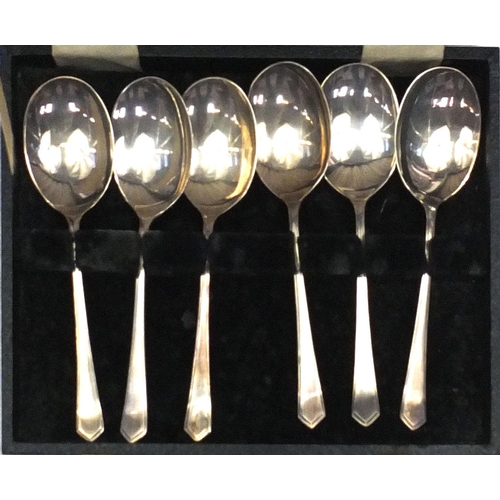 144 - Three canteens of stainless steel and silver plated cutlery including Elkington, Mappin & Webb and S... 