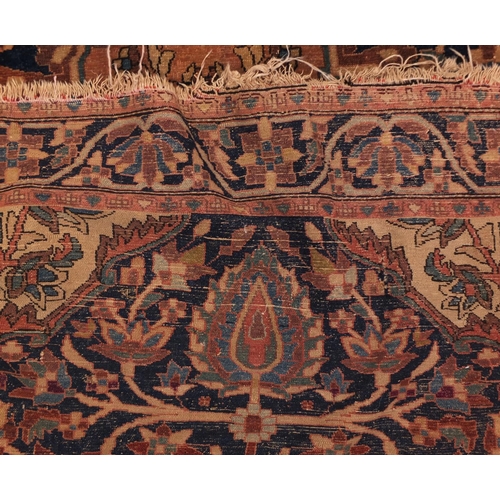 2008 - Antique rectangular North West Persian rug, the central field having an all over stylised floral des... 