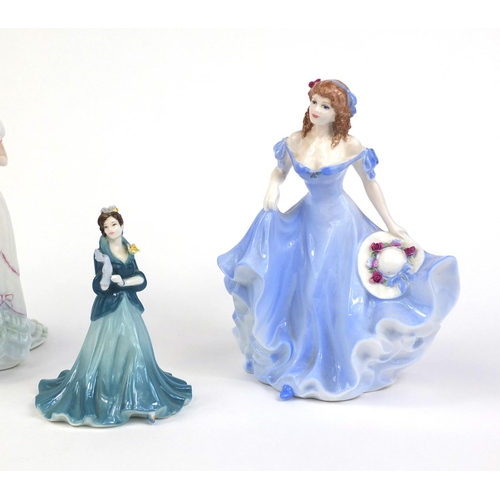 2088 - Group of four Coalport figurines comprising, Wedding day, Pamela, Daphne and Daffodil Ball, each wit... 