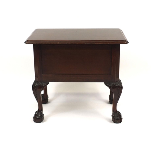 2043 - Georgian lowboy design mahogany chest of small proportions with claw and ball feet, 56cm high x 62cm... 