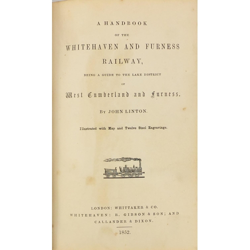 237 - The Whitehaven and Furness Railway by John Linton, 19th century leather bound hardback hand book, pu... 