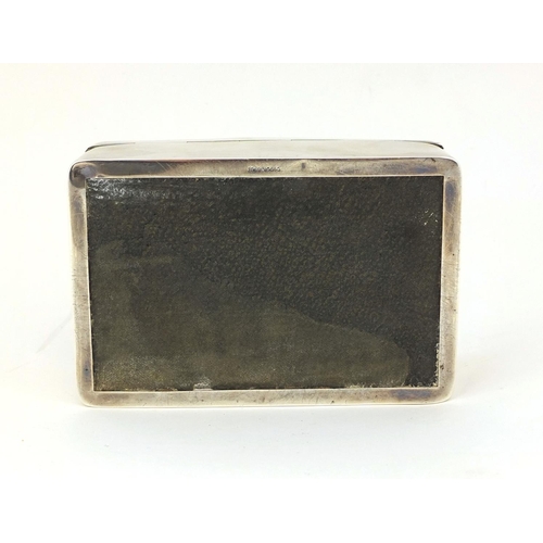 835 - Adie Brothers silver cigarette box, the stepped lid with engine turned decoration, Birmingham 1935, ... 