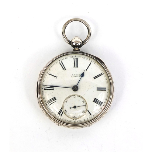 1086 - Silver L.Desh gentleman's open face pocket watch with fusee movement, numbered 24515 to the movement... 