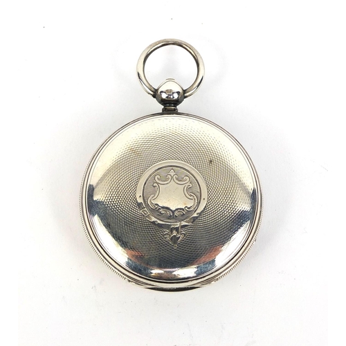 1086 - Silver L.Desh gentleman's open face pocket watch with fusee movement, numbered 24515 to the movement... 