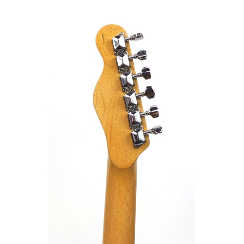 2166 - Custom built Fender telecaster six string electric guitar, made in USA, with carrying case, 100cm in... 