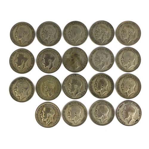 2429 - Group of British pre decimal half crowns, approximate weight 264.0g