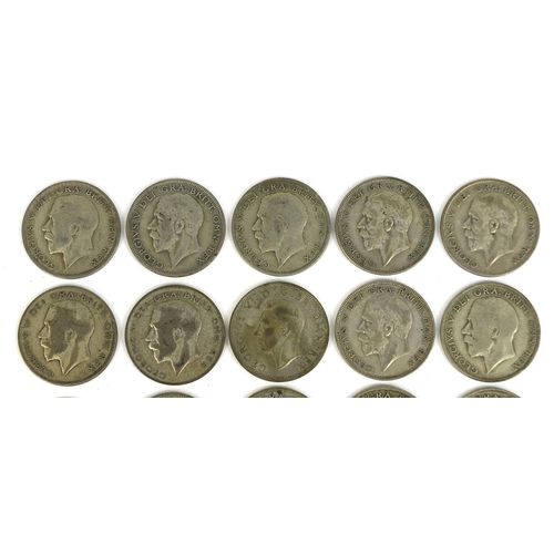 2429 - Group of British pre decimal half crowns, approximate weight 264.0g