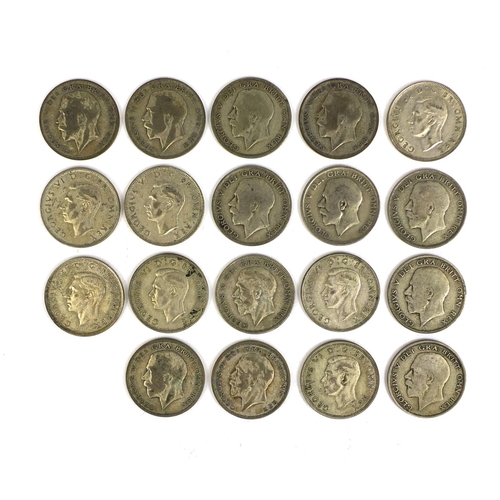 2427 - Group of British pre decimal half crowns, approximate weight 264.0g