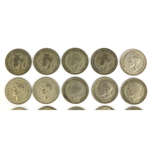 2427 - Group of British pre decimal half crowns, approximate weight 264.0g