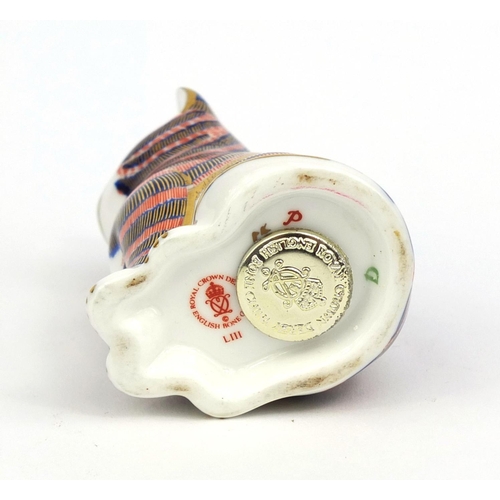 2068 - Royal Crown Derby cat paperweight with gold stopper, factory marks to the base, 8.5cm high