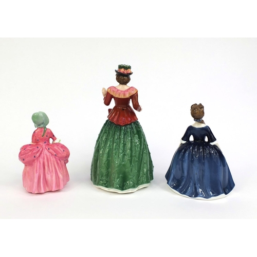 2089 - Three Royal Doulton figurines comprising Holly HN3647, Debbie HN2385 and Bo Peep HN1811, each with f... 