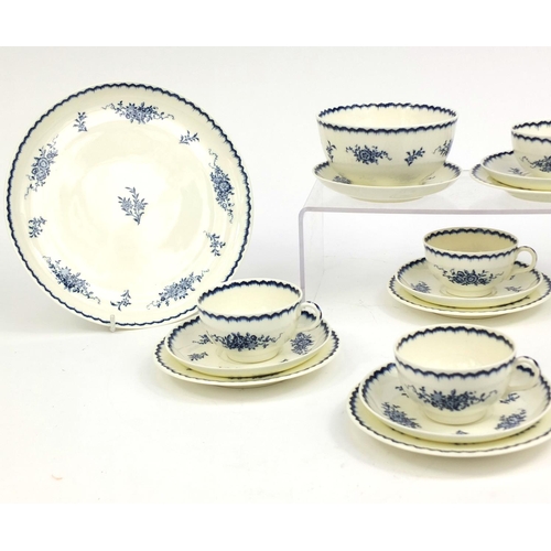 2232 - Royal Worcester part coffee set including six trio's and a bowl, each with floral decoration and fac... 