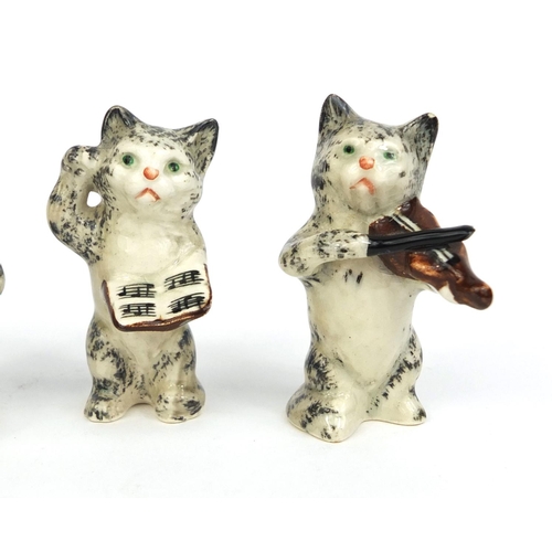 2086 - Unmarked Beswick four piece cat band, the largest piece 5cm high