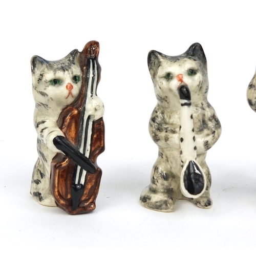 2086 - Unmarked Beswick four piece cat band, the largest piece 5cm high