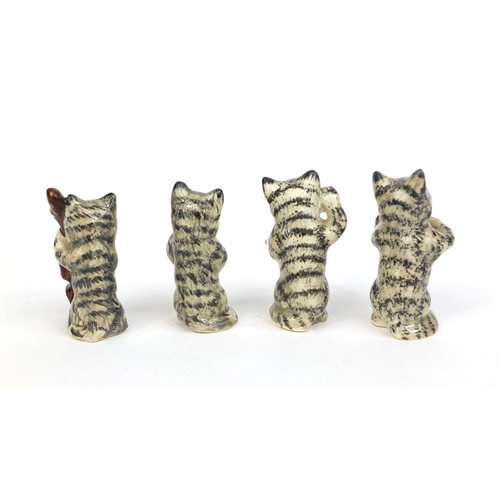 2086 - Unmarked Beswick four piece cat band, the largest piece 5cm high