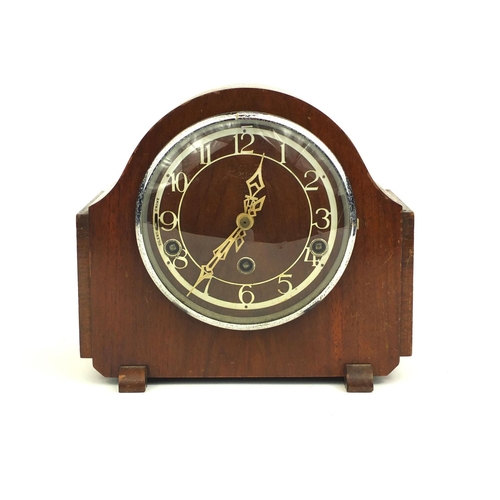 2231 - Art Deco Smiths Enfield Westminster chiming mantle clock, 22cm high