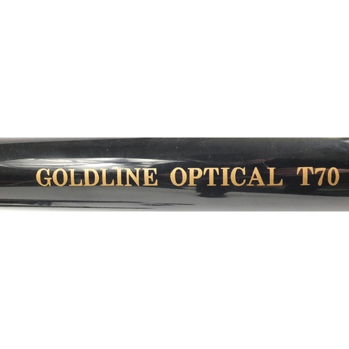 262 - Goldline optical T70 telescope with stand and lenses