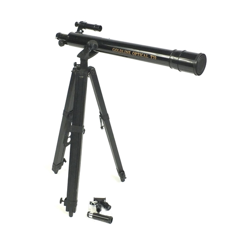 262 - Goldline optical T70 telescope with stand and lenses