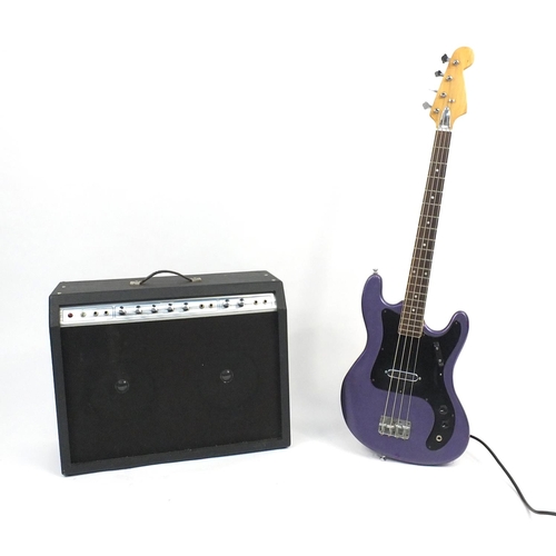 280 - Grant purple electric guitar and amp