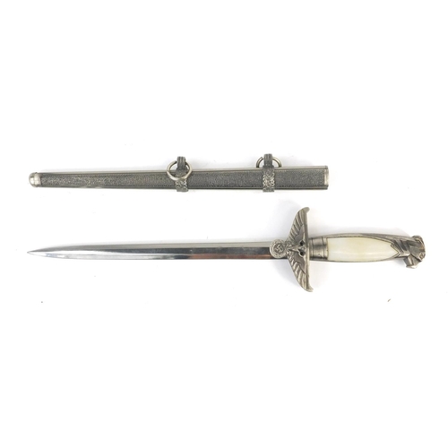 648 - German Military interest Nazi style dagger with scabbard, 38cm long