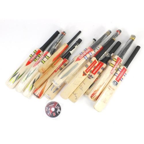 397 - Collection of miniature autographed cricket bats