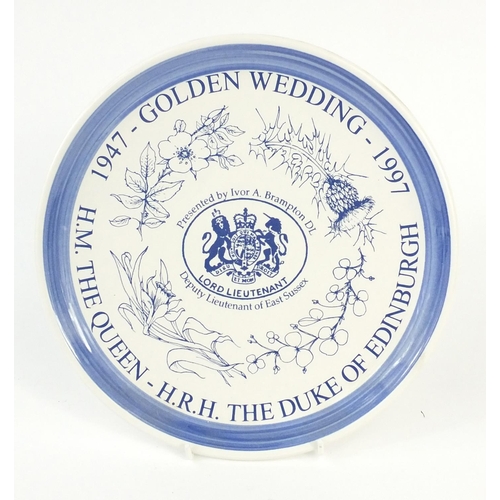 389 - Rye pottery cinque ports commemorative plate HM The Queen, HRH The Duke of Edinburgh, Golden Wedding... 