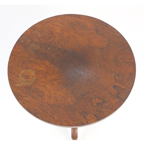 104 - Victorian circular rosewood occasional table with tripod base, 67cm high x 48cm in diameter