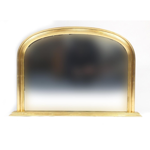 9 - Gilt framed over mantle mirror, 73cm high x 107cm wide